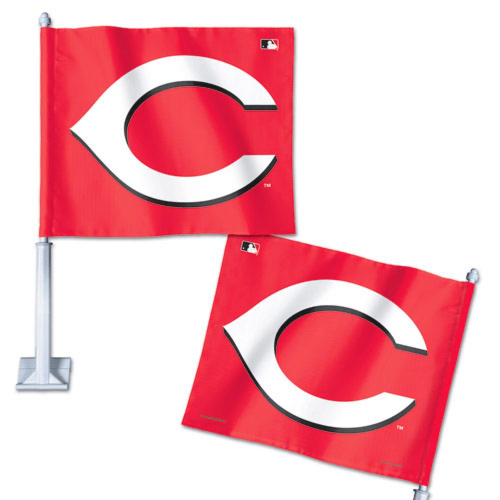 Cincinnati Reds WinCraft 12" x 13" 양면 차량용 깃발 상세 이미지 3