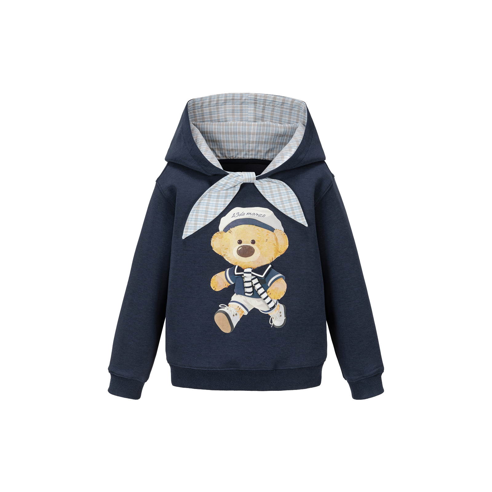 Babybear 세일러 베어 일러스트 후드 티셔츠 네이비 블루