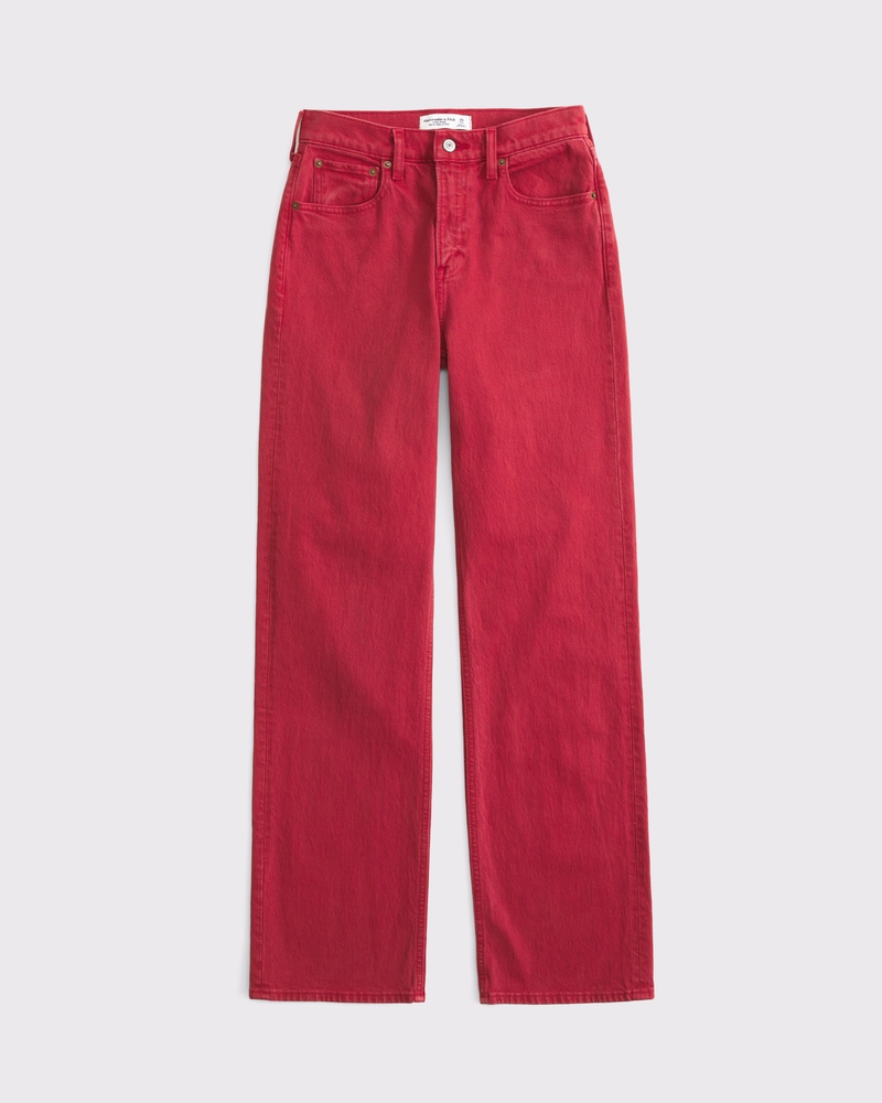 Curve Love High Rise 90s Relaxed Red Jean 상세 이미지 6