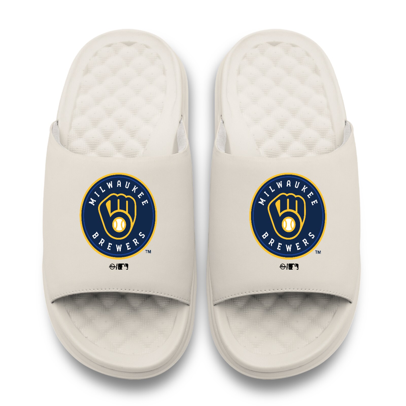 남녀공용 Milwaukee Brewers ISlide 크림 프라이머리 모티브 슬라이드 샌들 상세 이미지 3