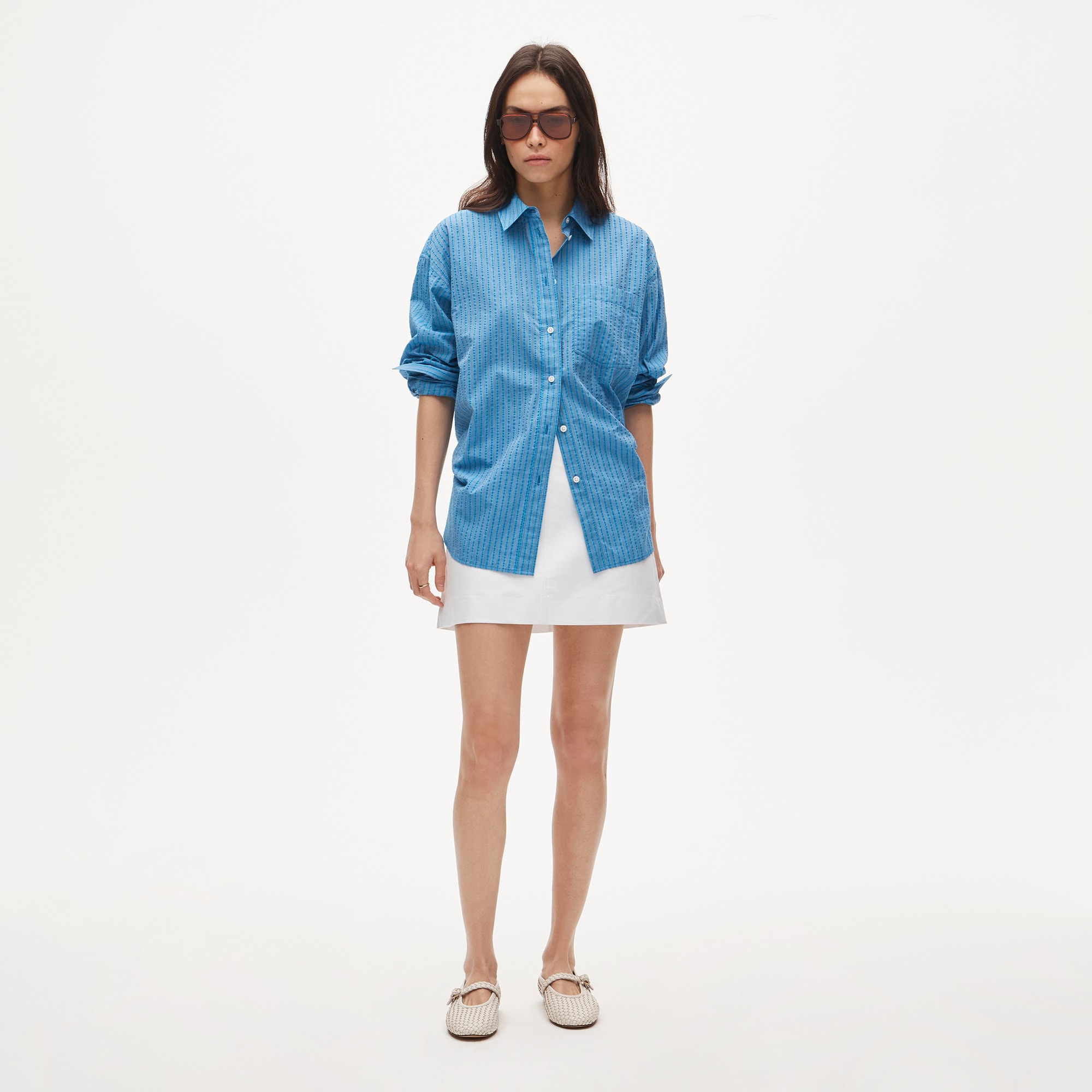 Étienne oversized shirt in dobby stripe 상세 이미지 3