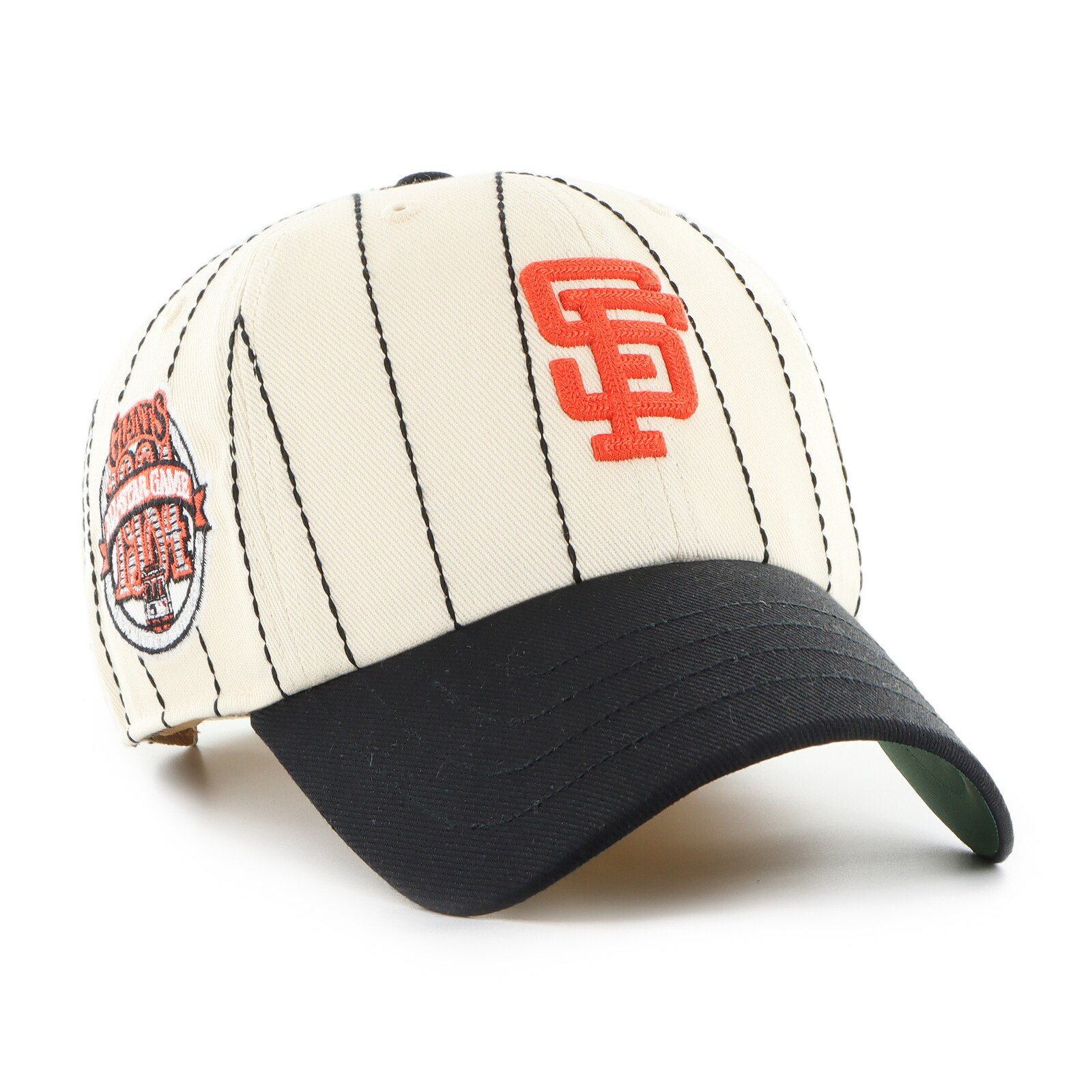 남성용 San Francisco Giants '47 x Rawlings 내추럴/블랙 핀스트라이프 Clean Up 조절식 모자 상세 이미지 2