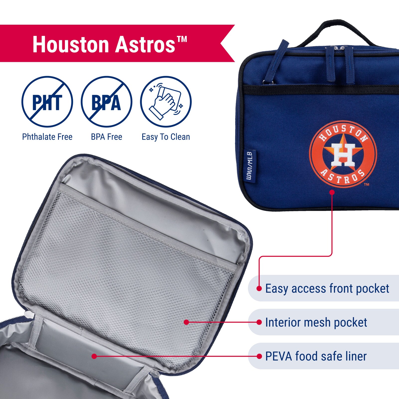 Houston Astros Wildkin 런치 박스 & 백팩 2종 세트 상세 이미지 5