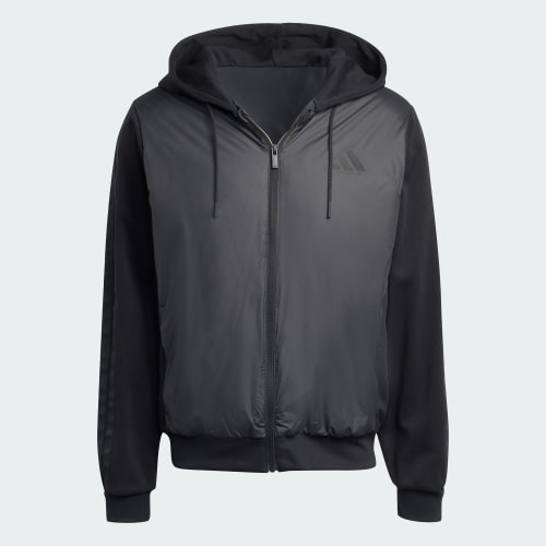 Essentials CLIMAWARM 3-Stripes Insulated Hooded Hybrid Jacket 상세 이미지 4