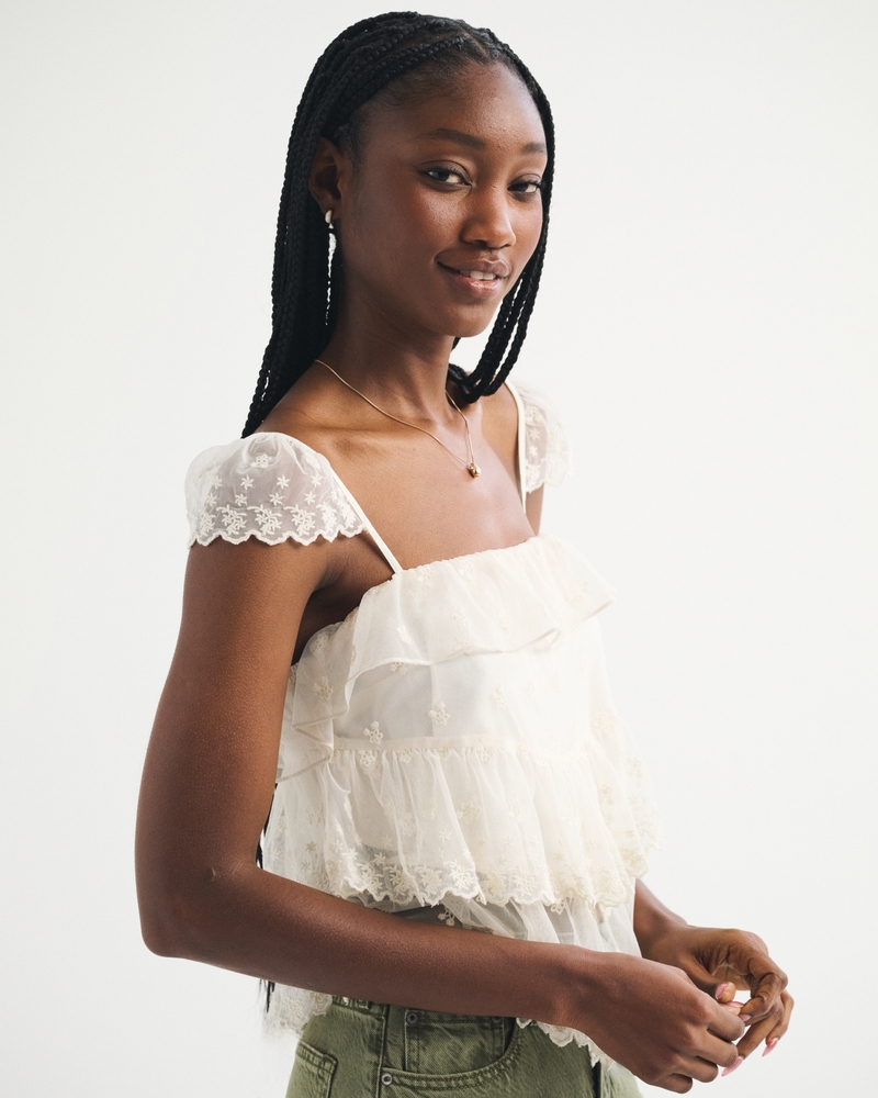 Embroidered Ruffle Cami 상세 이미지 4