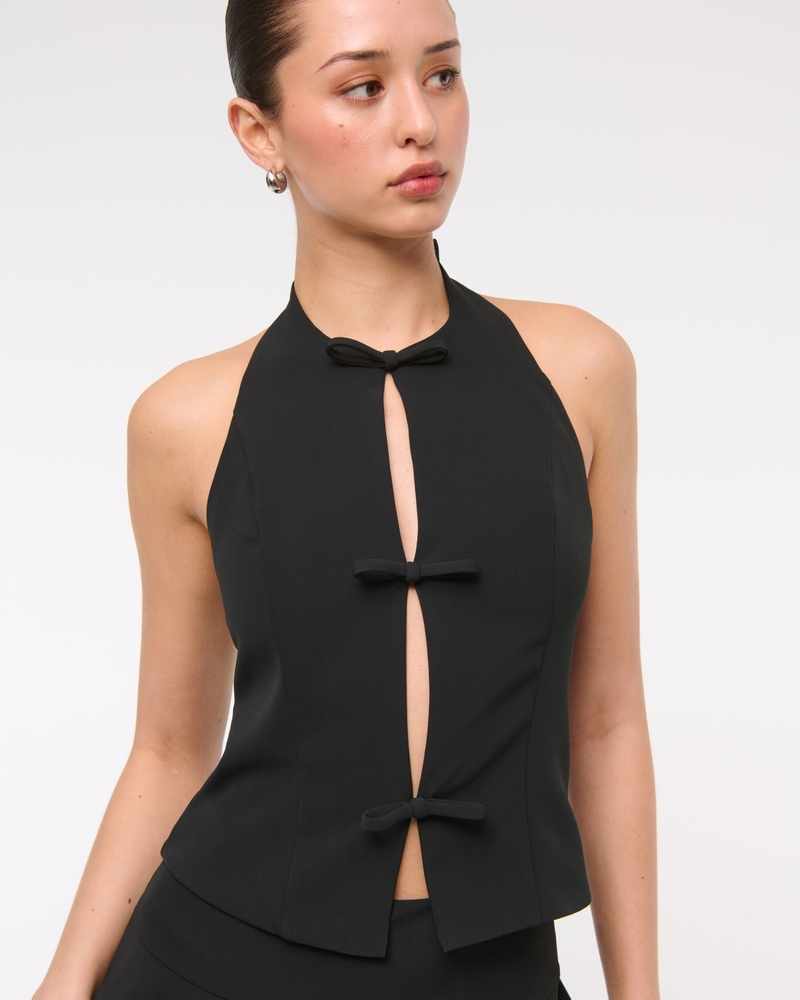 Bow Tie-Front Halter Top 상세 이미지 2