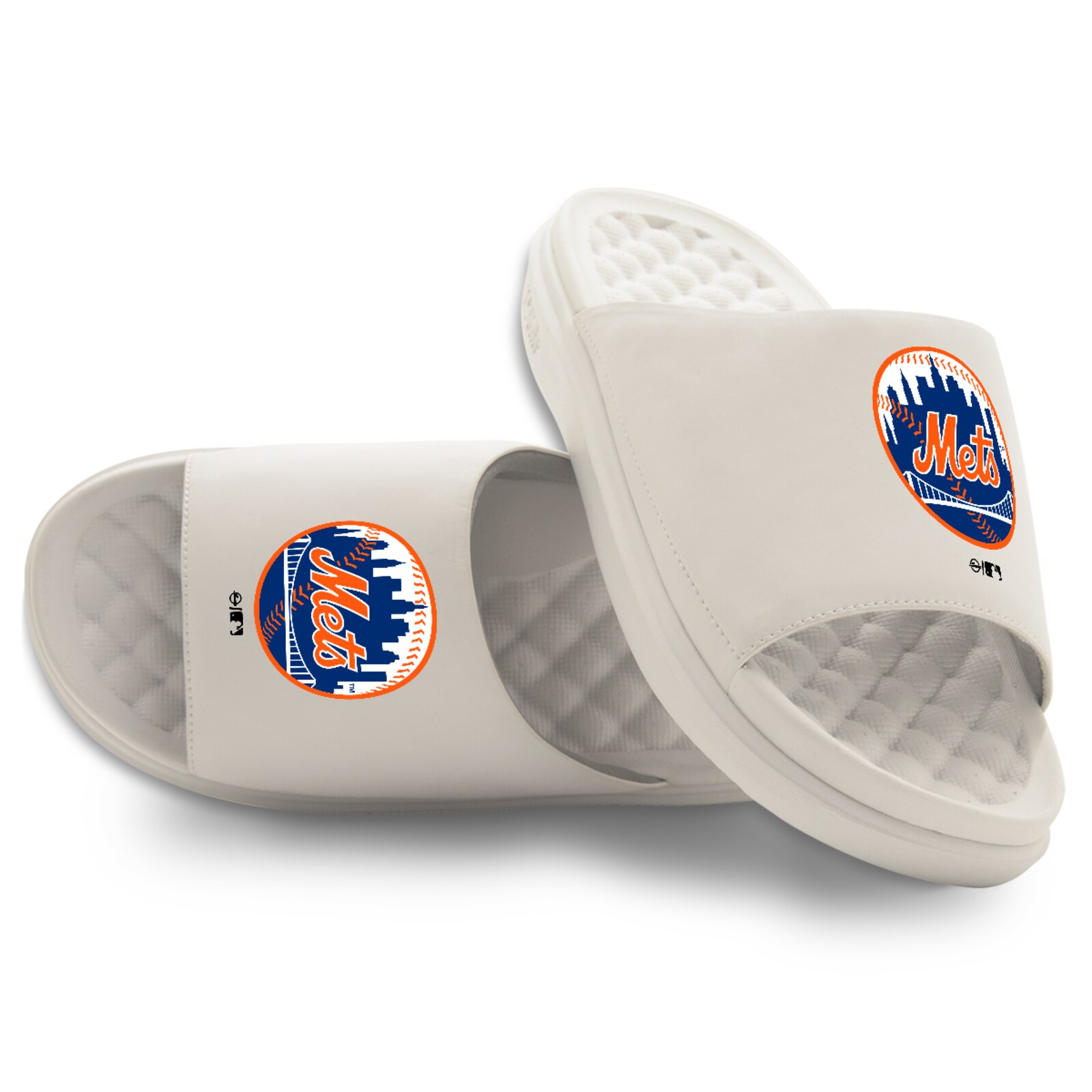 남녀공용 New York Mets ISlide 크림 프라이머리 모티브 슬라이드 샌들 상세 이미지 2