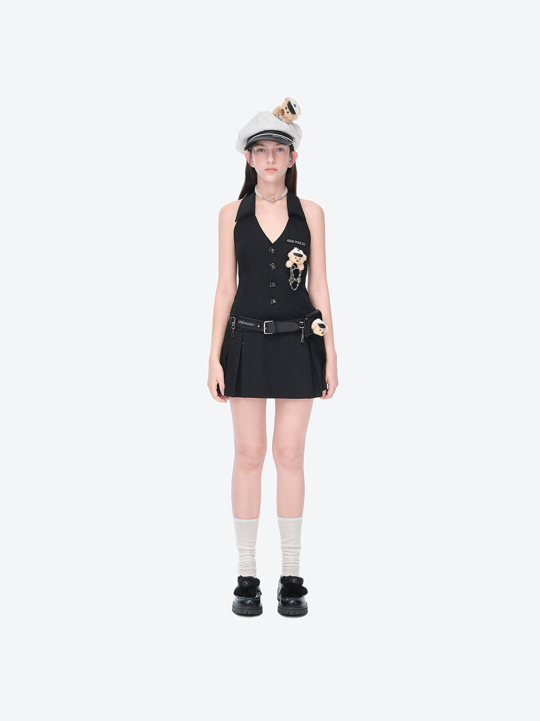 홀터넥 블레이저 드레스 블랙 상세 이미지 2
