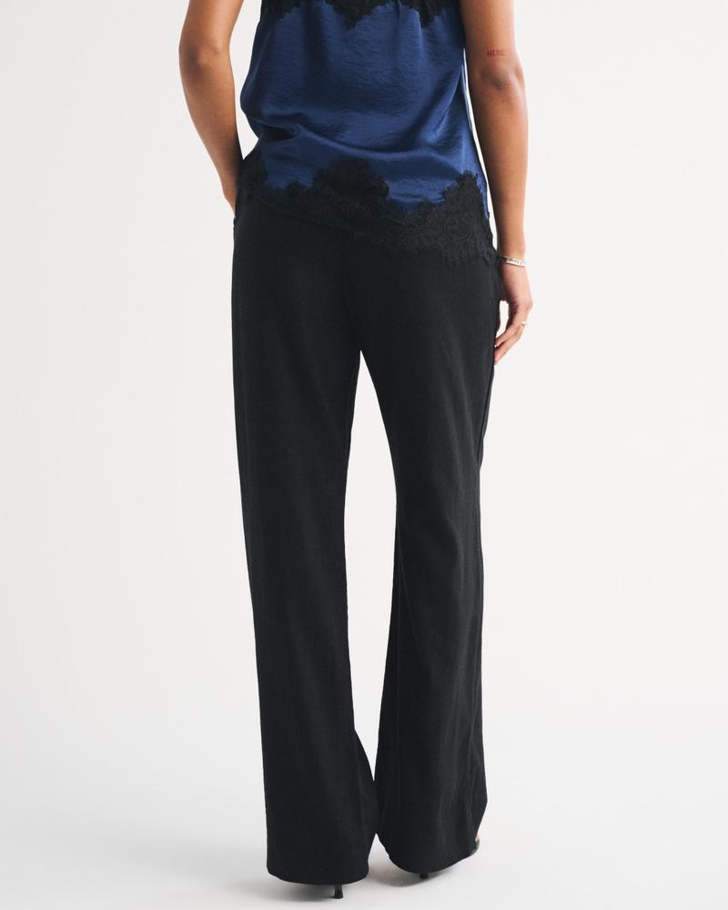 Curve Love A&F Sloane Linen-Blend Tailored Wide Leg Pant 상세 이미지 5