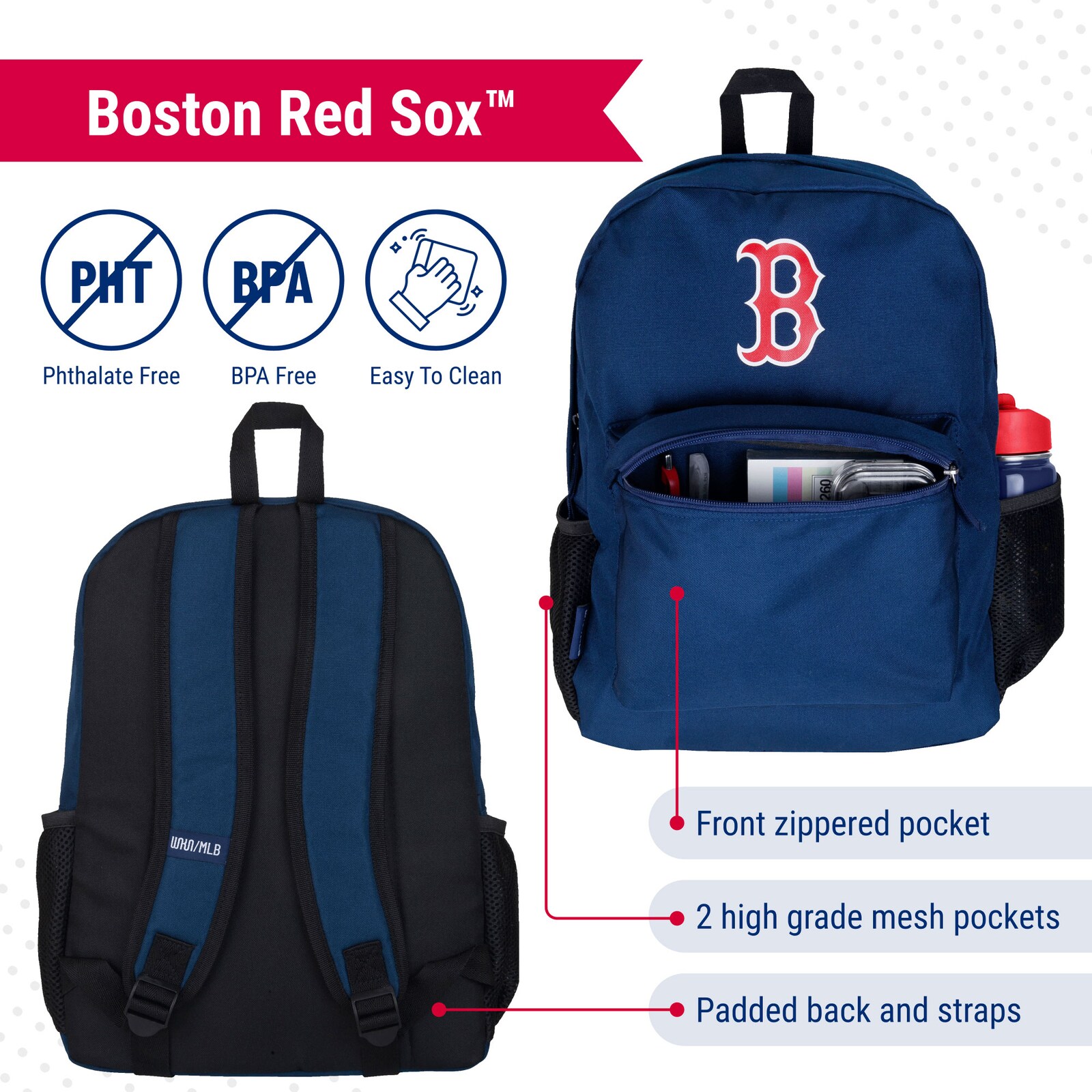 Boston Red Sox Wildkin 도시락 가방 & 백팩 2종 세트 상세 이미지 4