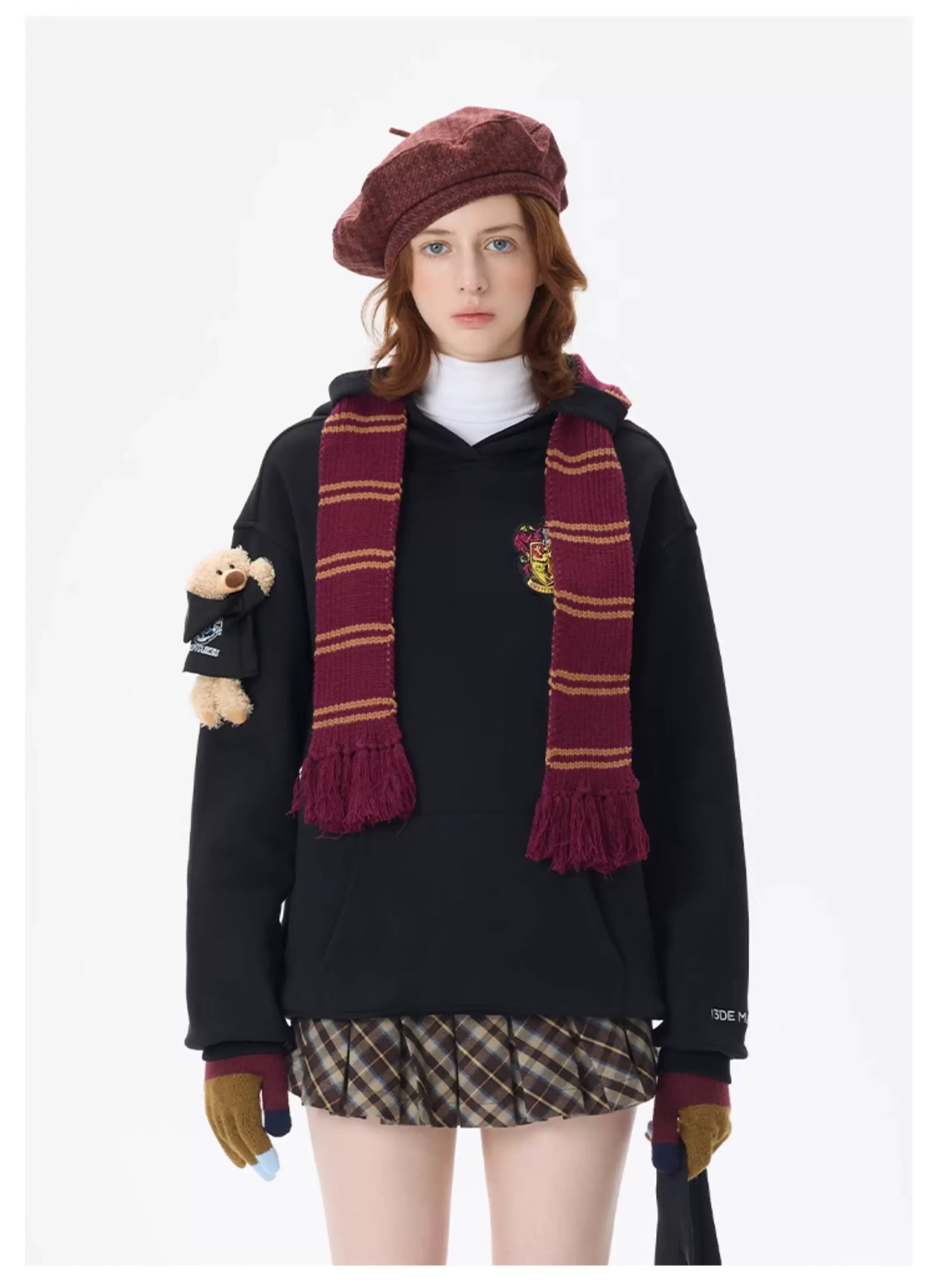 Harry Potter × 13DE MARZO 호그와트 4개 기숙사 베어 머플러 스웨터 상세 이미지 21