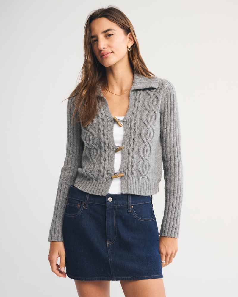 Cable-Knit Collared Cardigan 상세 이미지 2