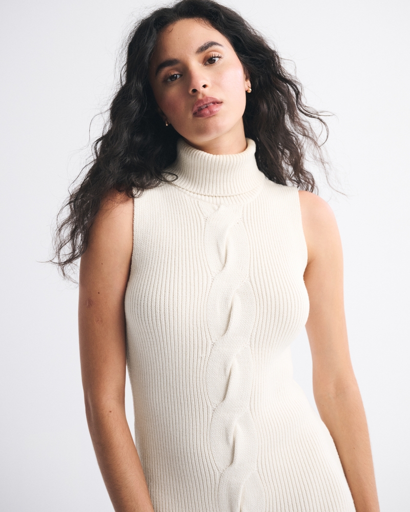 Turtleneck Cable Midi Sweaterdress 상세 이미지 2