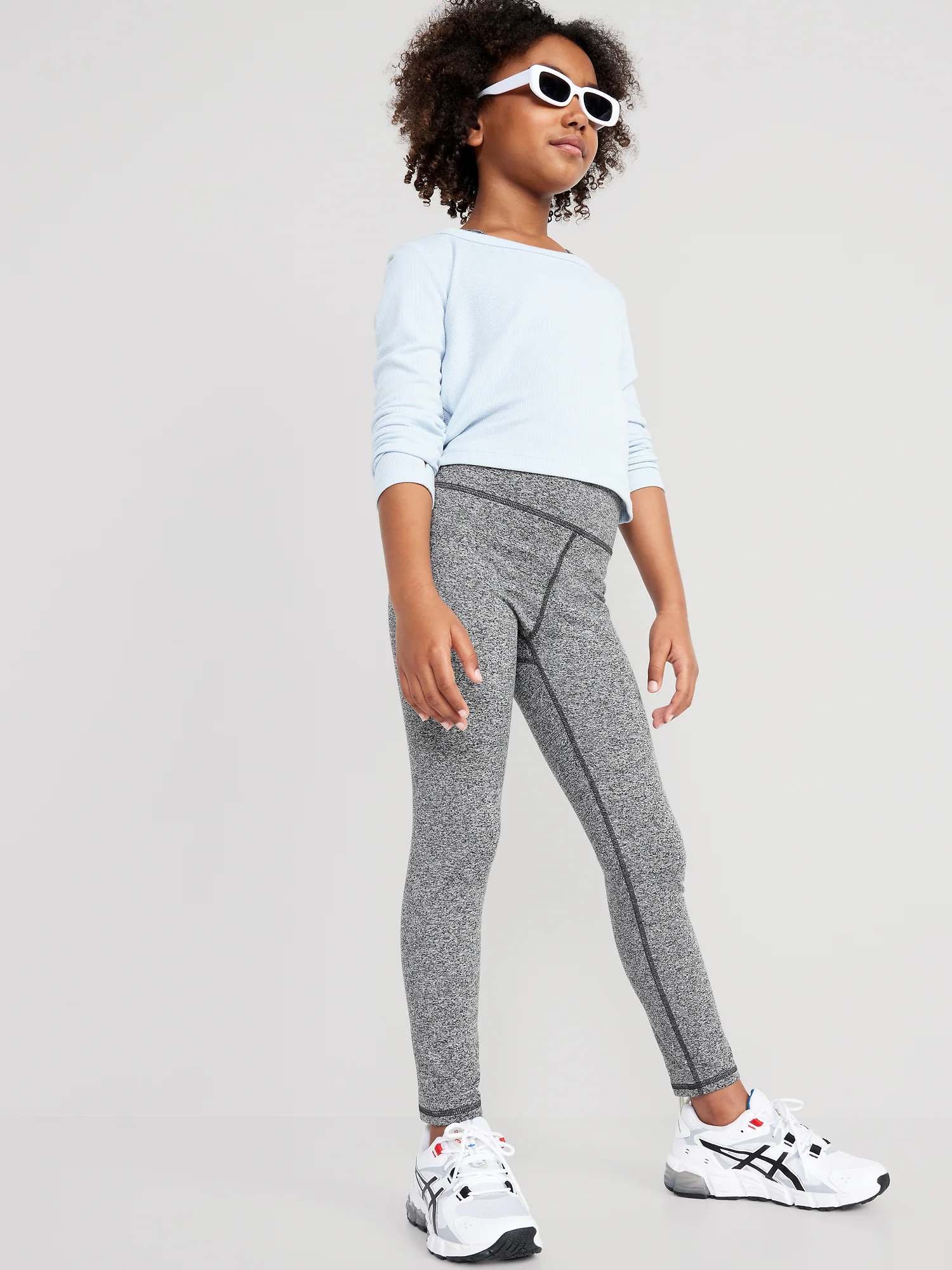 High-Waisted PowerPress 7/8-Length Leggings for Girls 상세 이미지 3