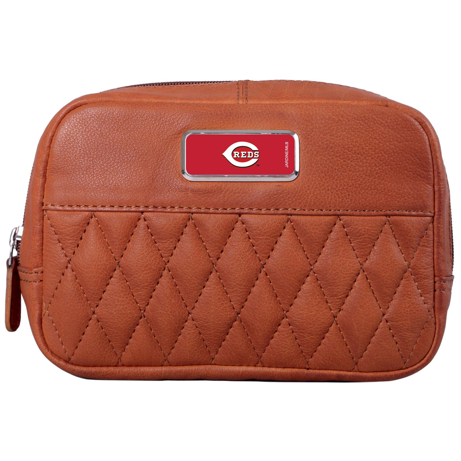 Cincinnati Reds 탄 컬러 로고 플레이트 Brea Canyon Zurich 가죽 크로스바디 백