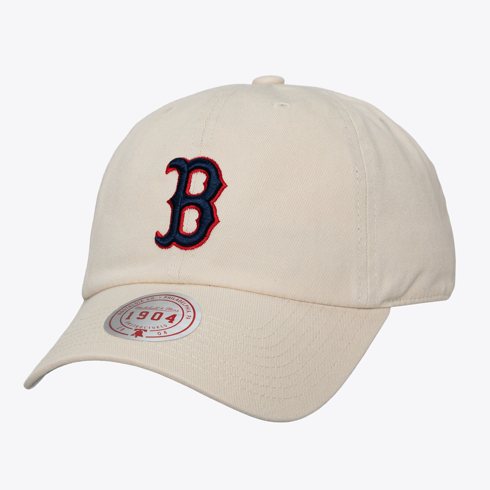 공용 Boston Red Sox Mitchell & Ness 크림 오프시즌 1904 스트랩백 조절식 모자