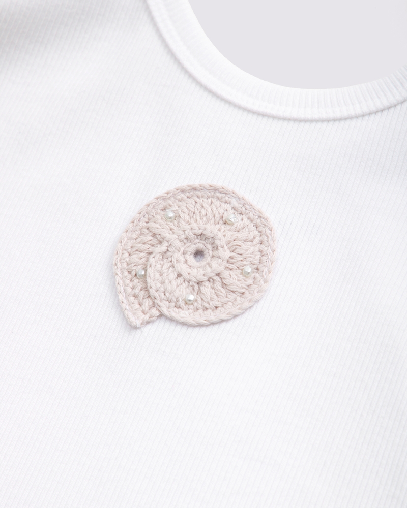 Crochet-Style Shell Rib Scoopneck Tank 상세 이미지 6
