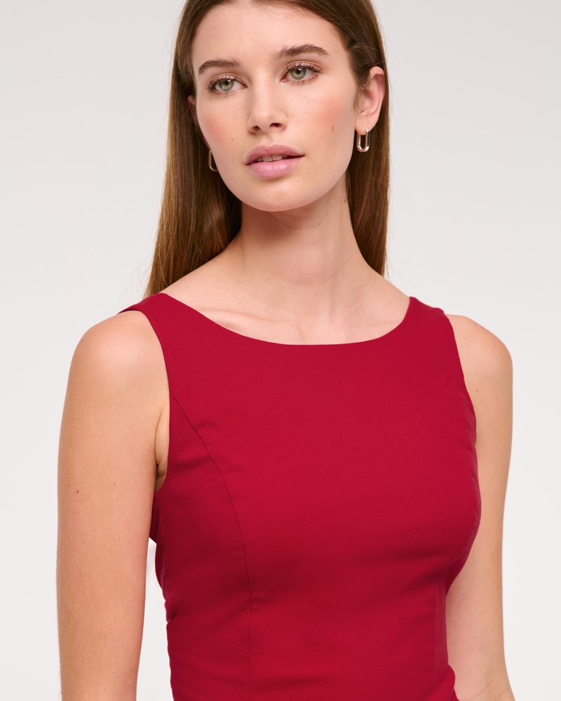 High-Neck Bubble Hem Mini Dress 상세 이미지 3