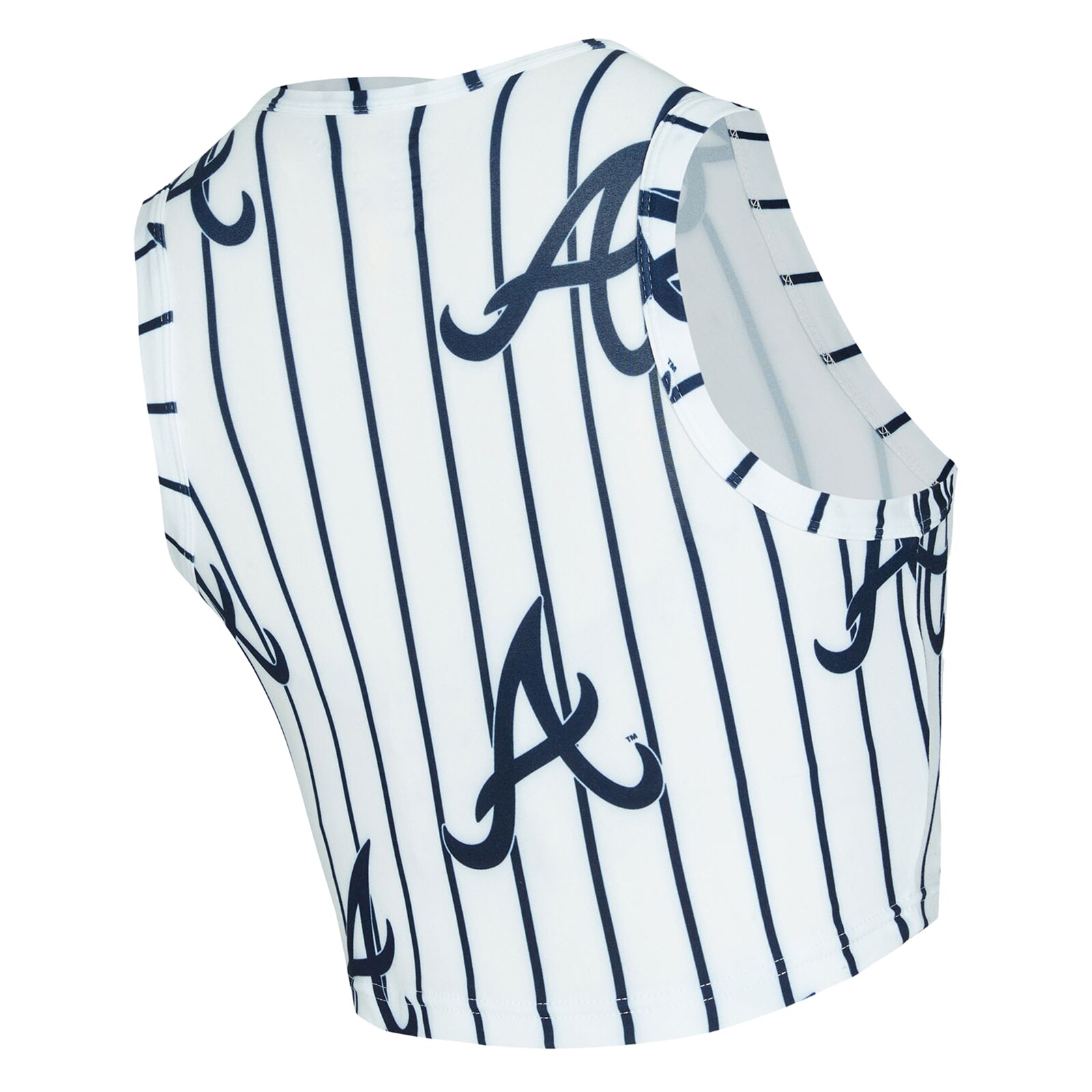 여성용 Atlanta Braves Concepts Sport 화이트 핀스트라이프 Record 탱크탑 & 쇼츠 세트 상세 이미지 3