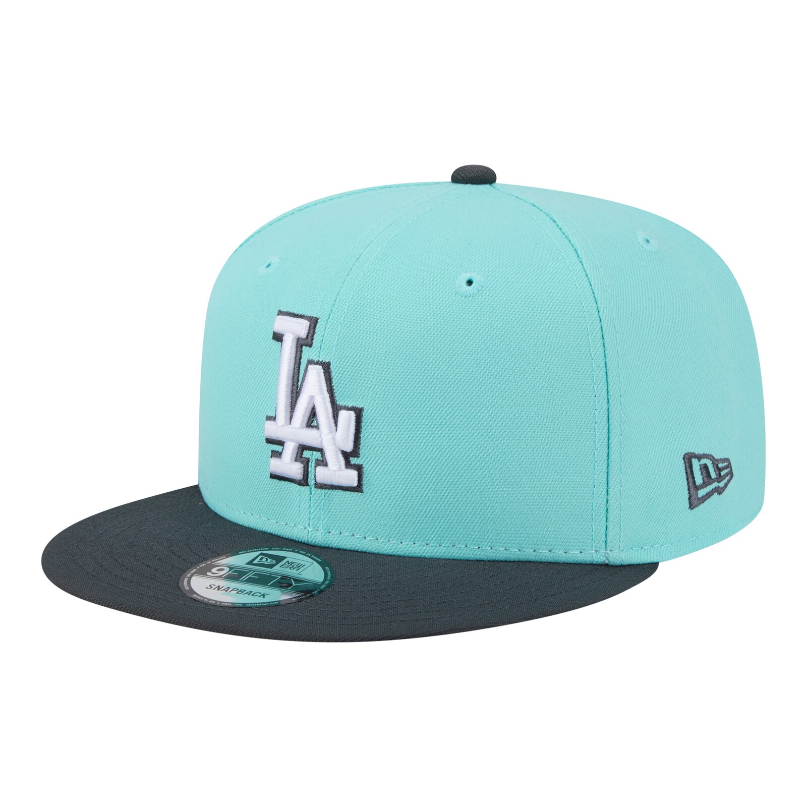 남성용 로스앤젤레스 다저스 New Era 청록/차콜 투톤 컬러 팩 9FIFTY 스냅백 모자 상세 이미지 2