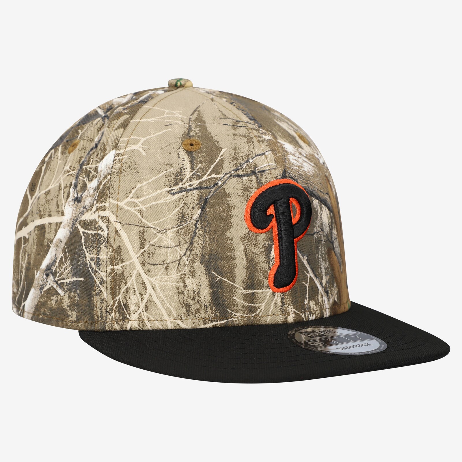 남성용 Philadelphia Phillies New Era 카무플라주 Realtree 오렌지 포인트 9FIFTY 스냅백 모자 상세 이미지 4